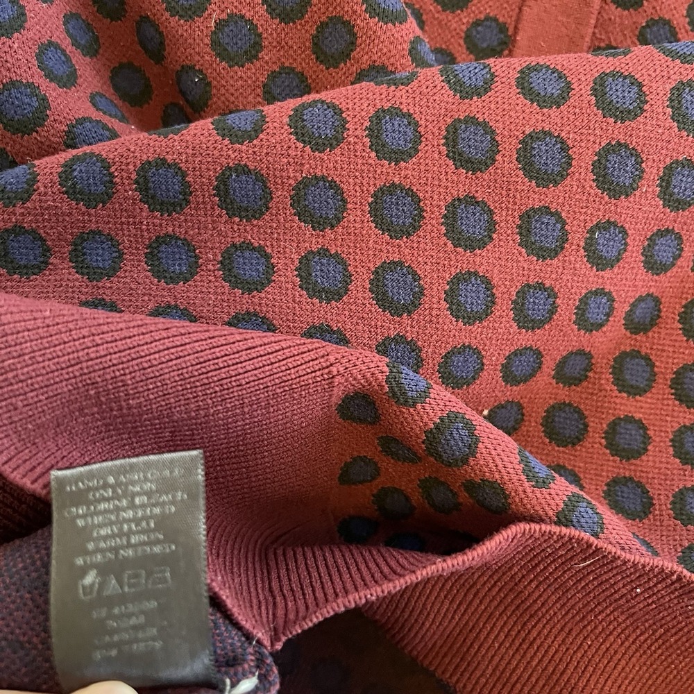 Ann Taylor Burgundy and Navy Polka Dot Cardigan - Picture 11 of 13